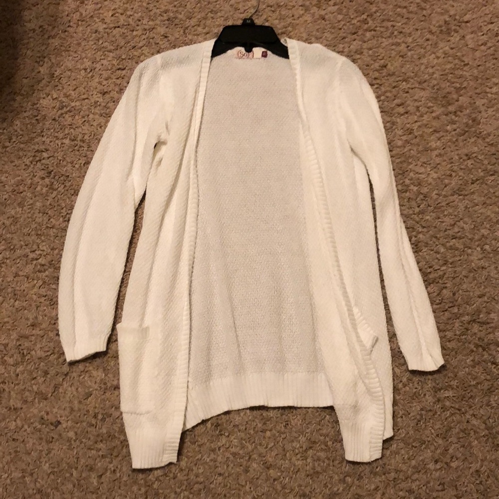 SO White Long Sleeve Cardigan